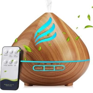 Wood Grain Essential Oil Diffuser with Remote